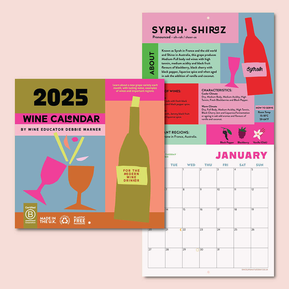 Good Tuesday 2025 Calendar Bright & Bold Wine Large Square